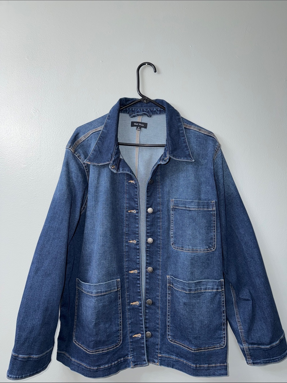 Well Worn women’s Light Blue Jean jacket xl - Picture 4 of 8